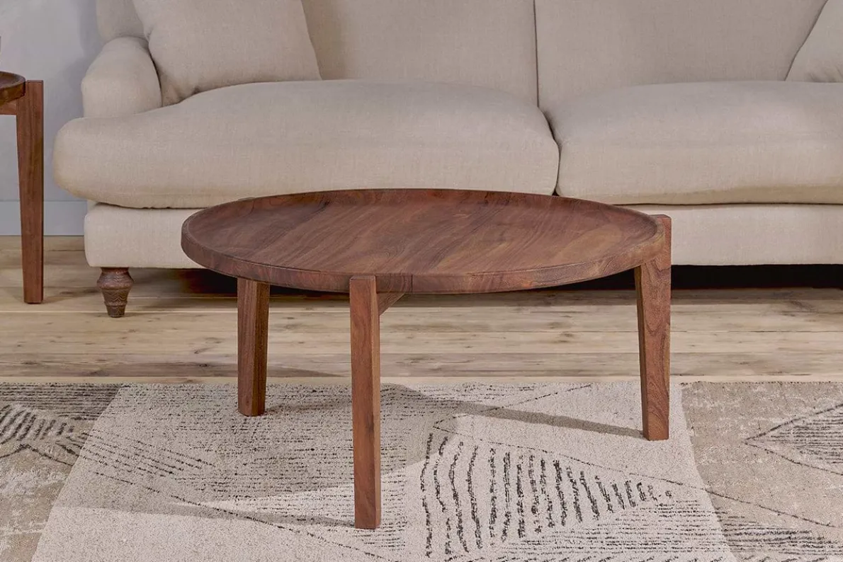 Umar Mango Wood Coffee Table - Dark Brown
