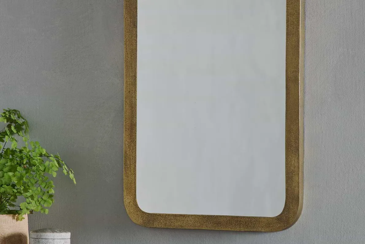 Ungura Rounded Mirror - Antique Brass - Small