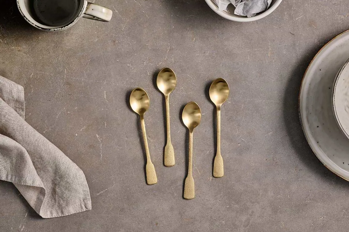 Veeta Teaspoon Set - Brushed Gold (Set of 4)