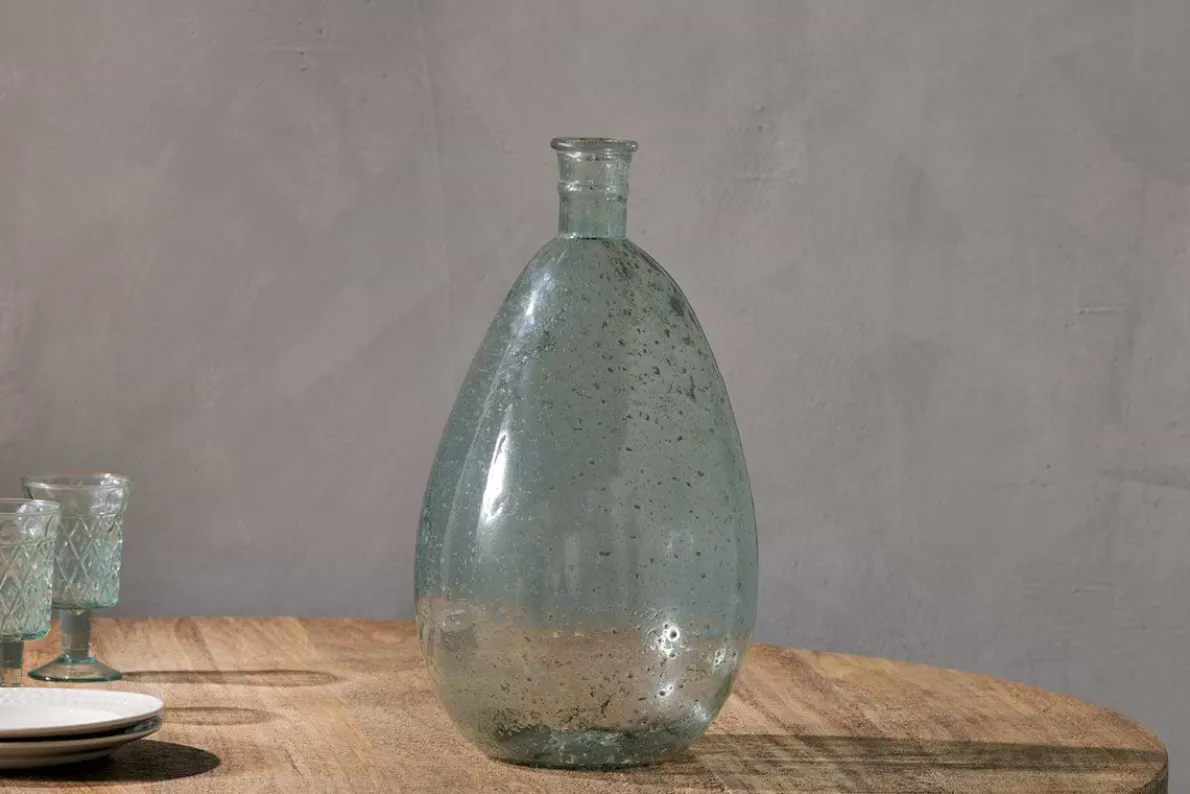 Virya Recycled Glass Vase - Pale Blue
