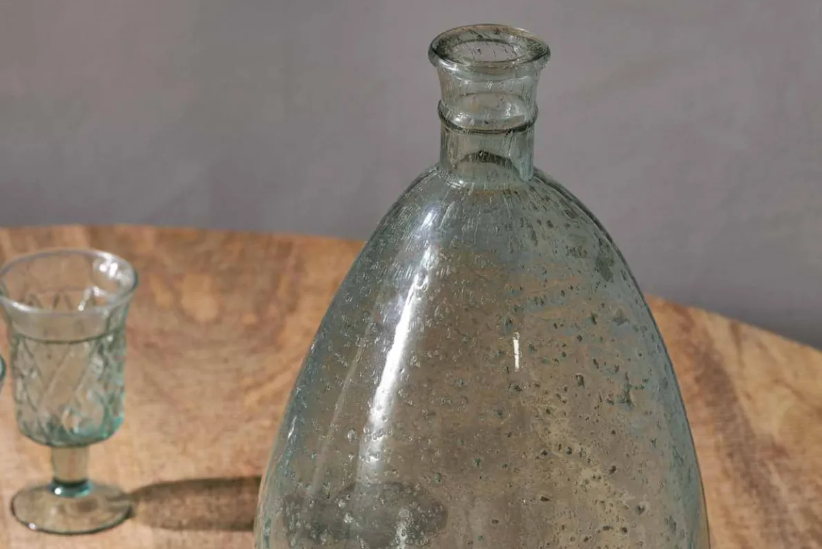 Virya Recycled Glass Vase - Pale Blue