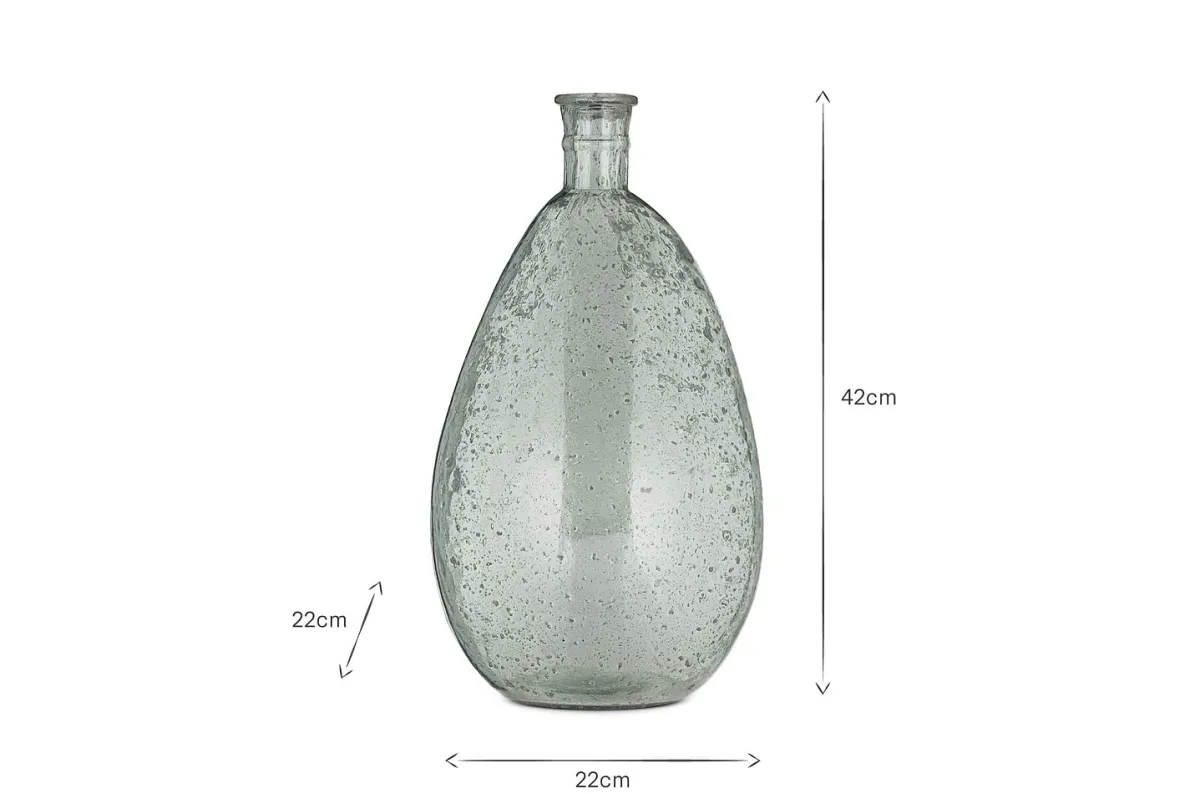 Virya Recycled Glass Vase - Pale Blue