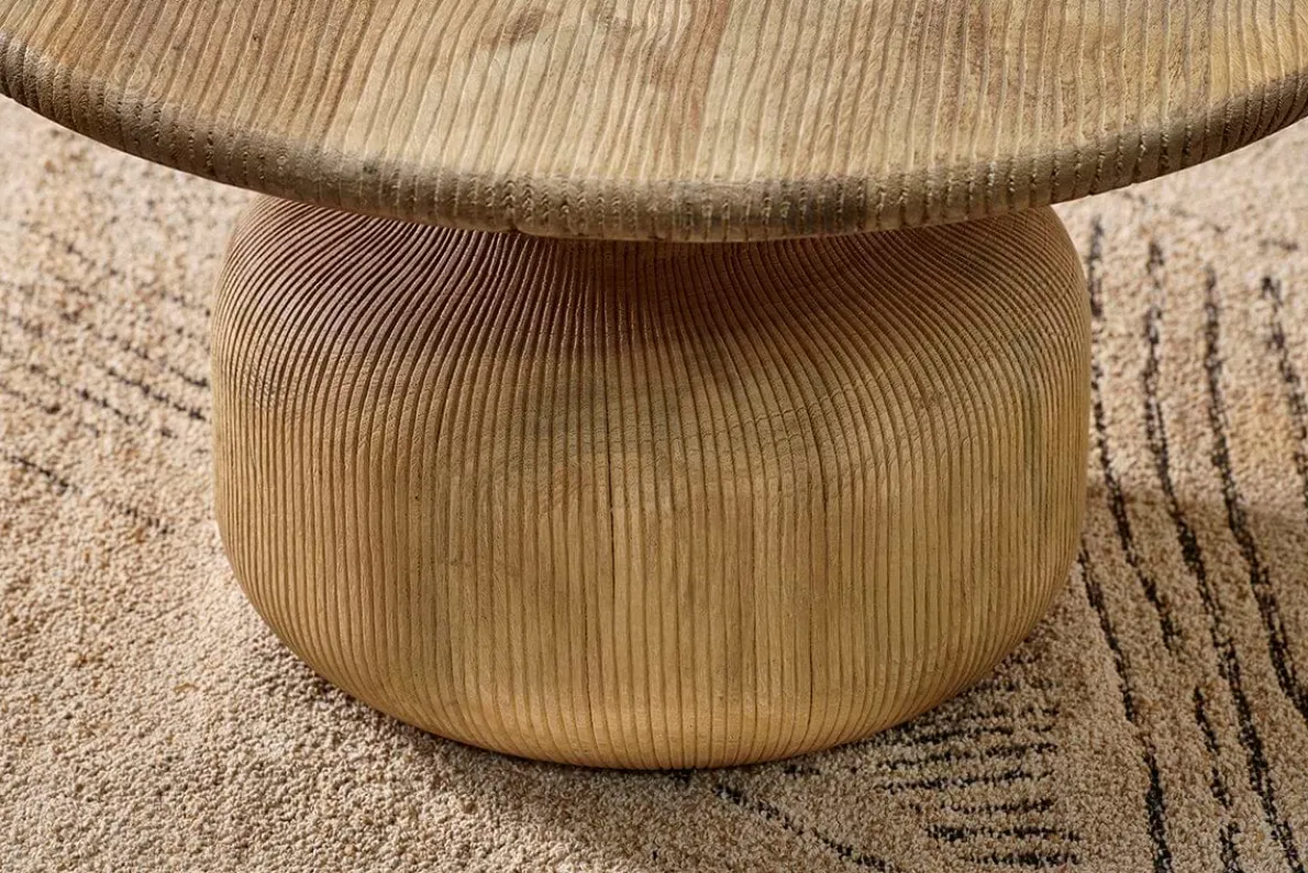 Vivan Grooved Wood Coffee Table