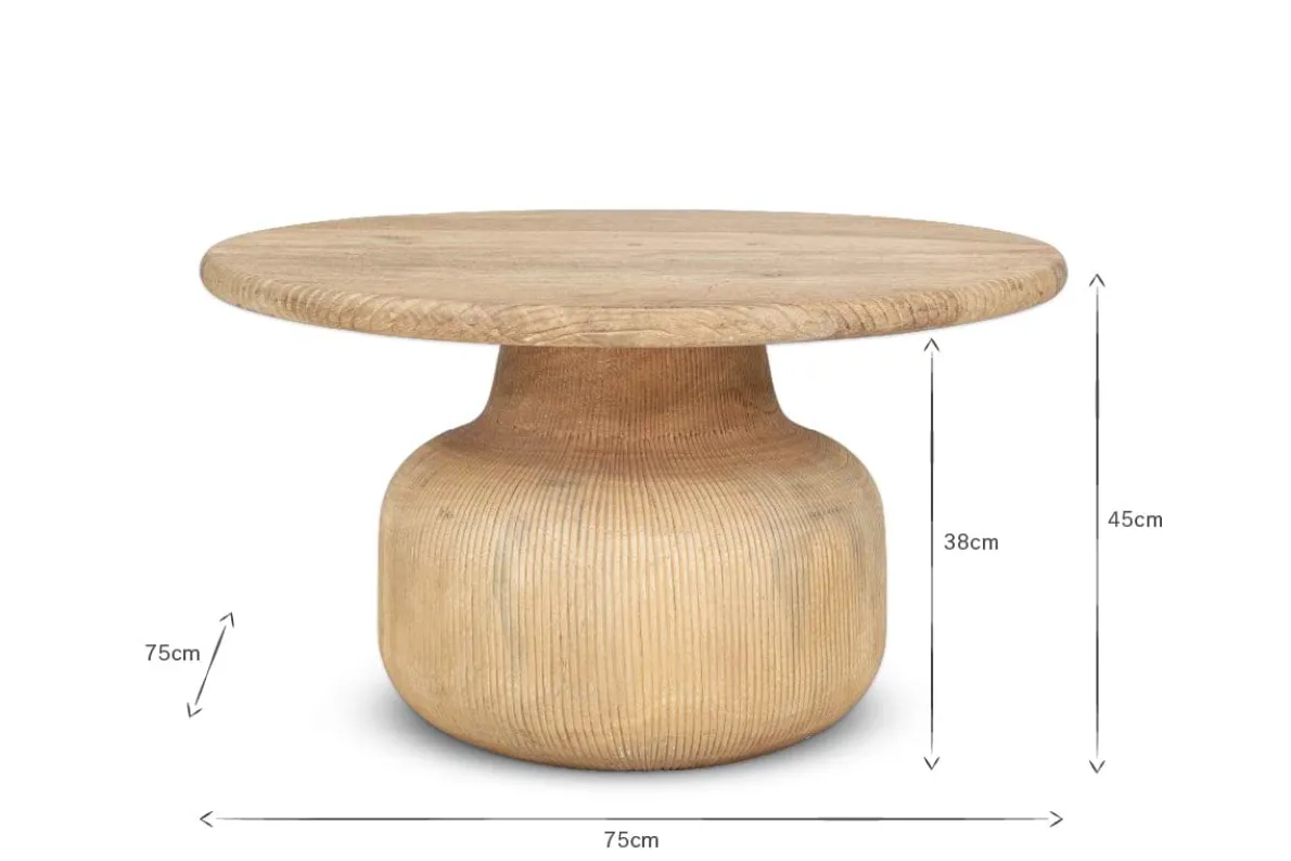 Vivan Grooved Wood Coffee Table