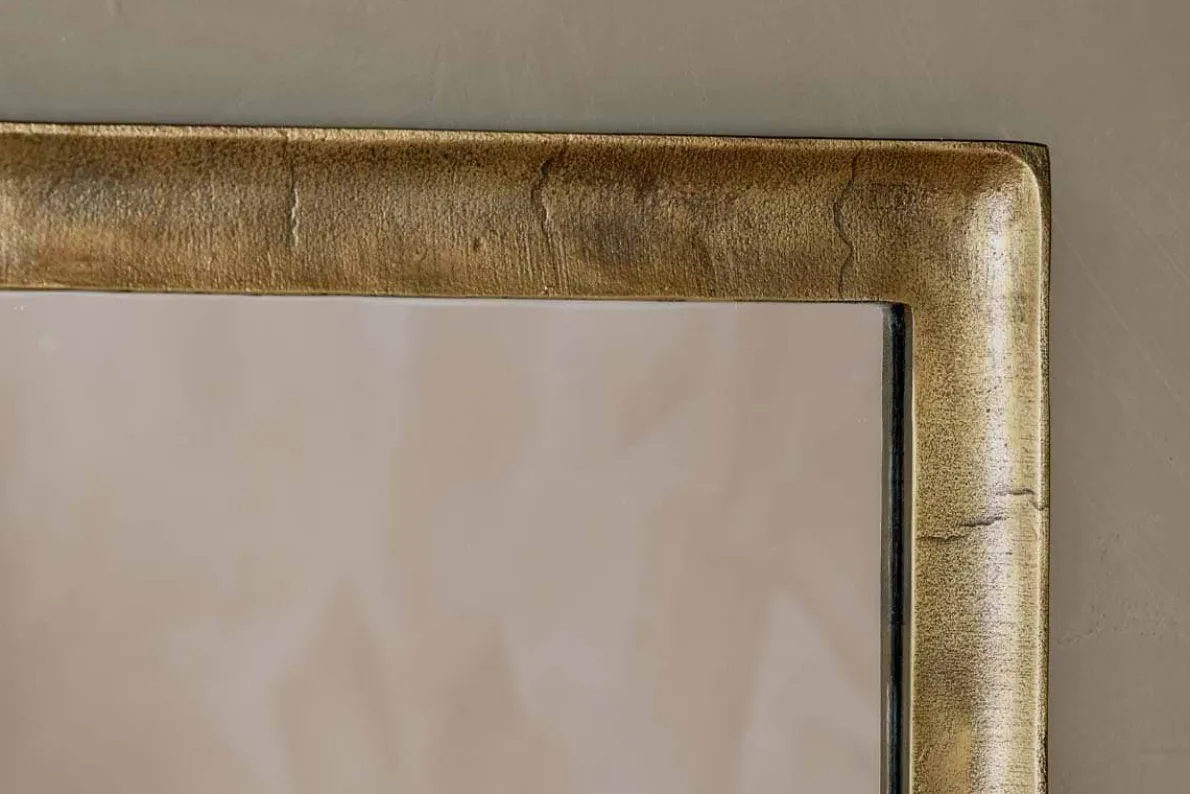 Yadur Rectangular Mirror - Antique Brass - Small