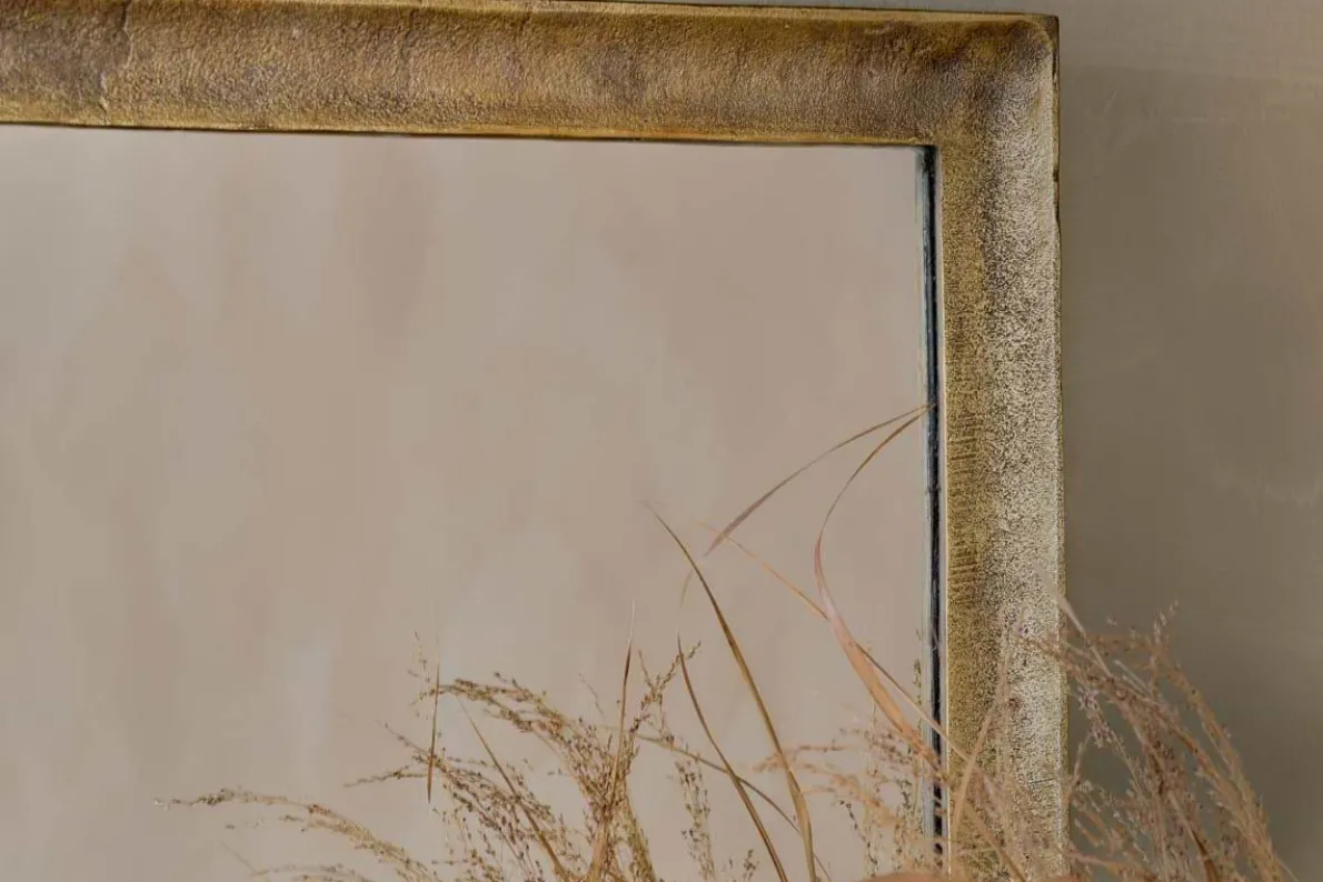 Yadur Rectangular Mirror - Antique Brass - Large