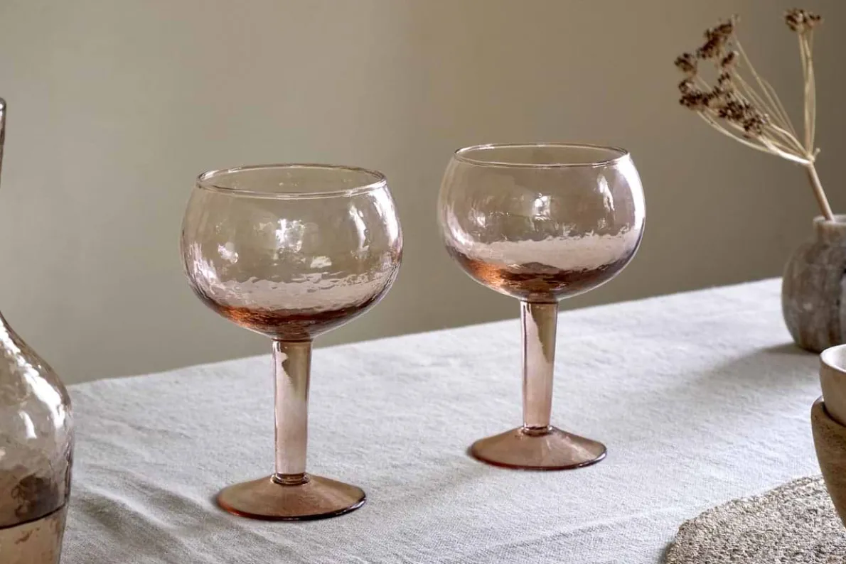 Yala Hammered Gin Glass - Dusty Terracotta (Set of 2)