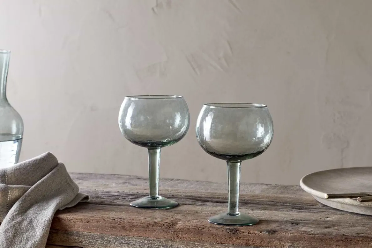 Yala Hammered Gin Glass - Sage Green (Set of 2)