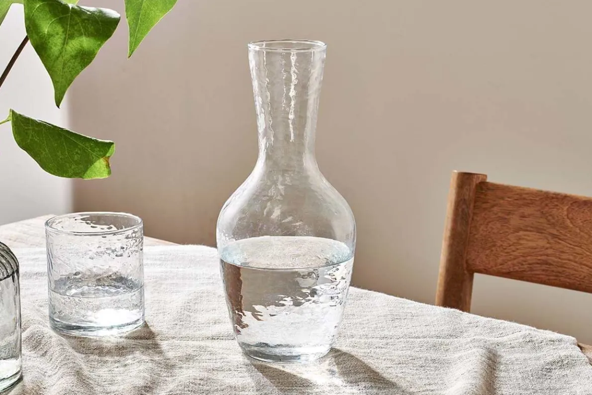 Yala Hammered Jug - Clear Glass
