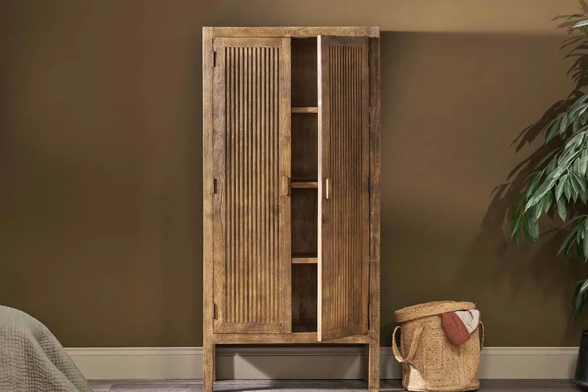 Yasha Reeded Mango Wood Cabinet