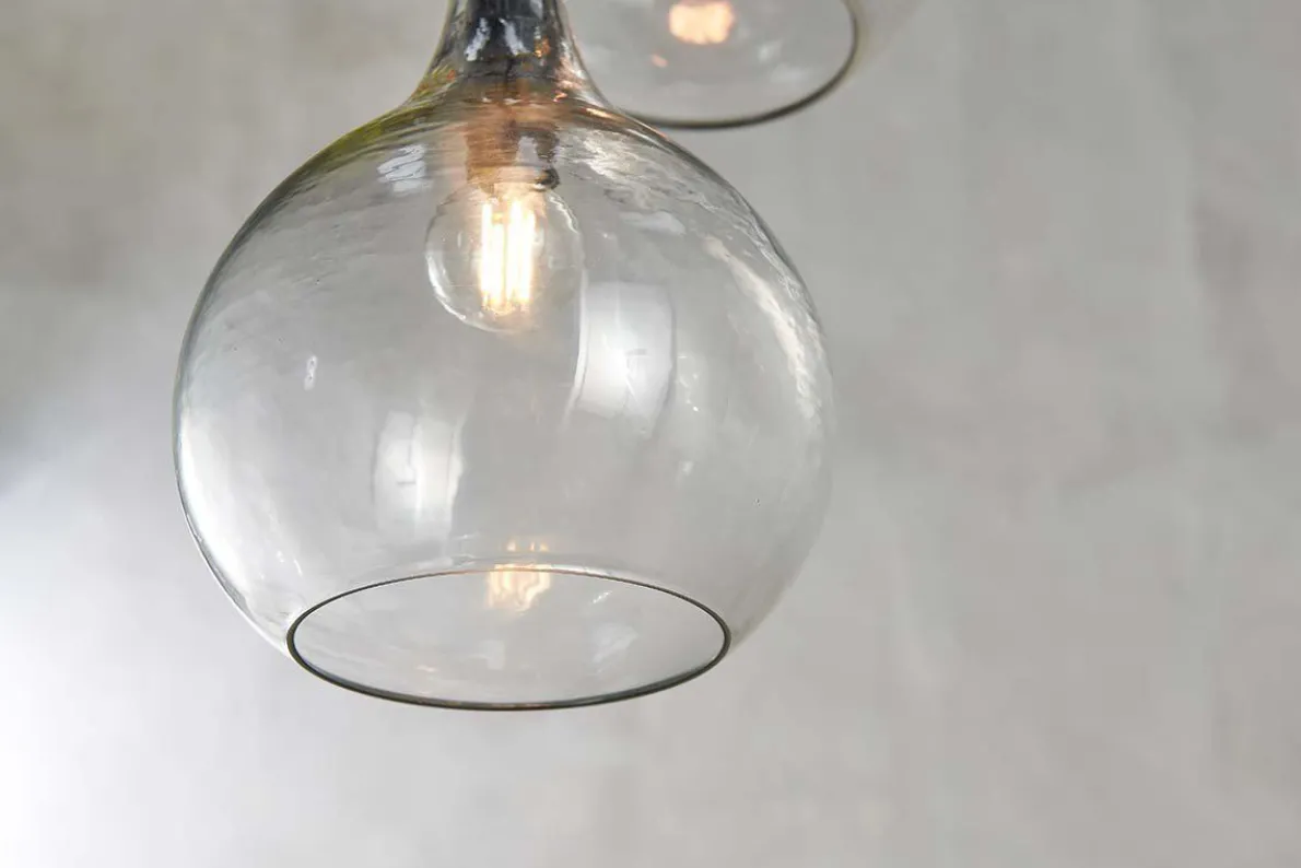 Ziva Recycled Glass Cluster Pendant - Clear